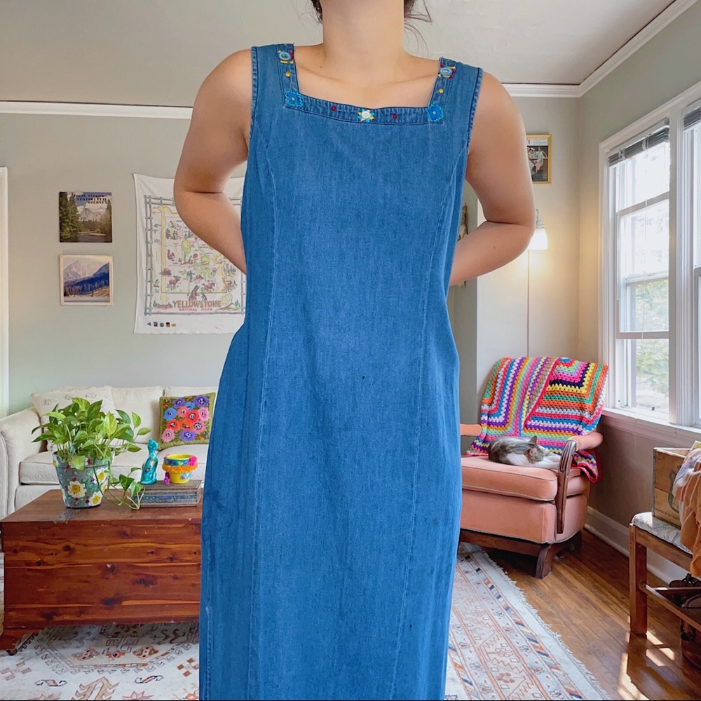 long denim dress 90s